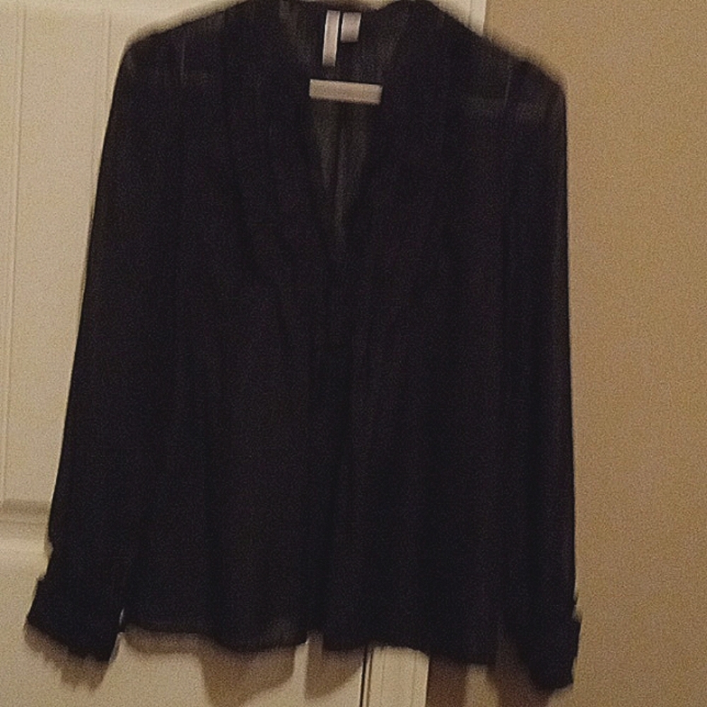 Old Navy black sheer blouse